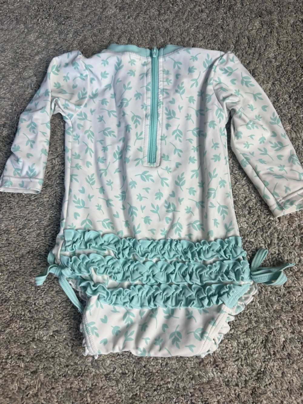 RuffleButts Whimsical Charm Long Sleeve One Piece Rash Guard swimsuit 6-12 month - Picture 4 of 6
